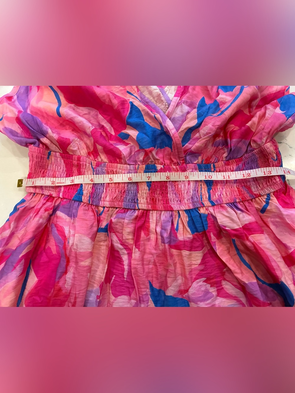 NWT Cupshe Pink & Blue Floral Dress - Picture 6 of 8